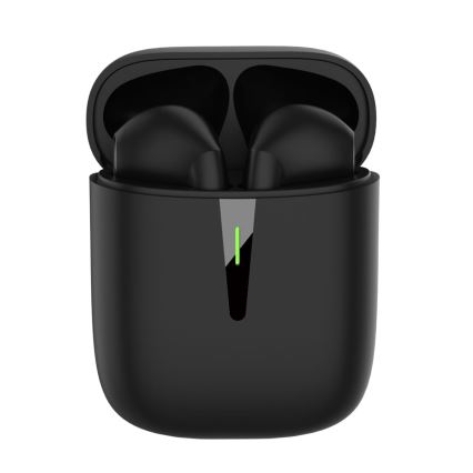Bezvadu austiņas ar mikrofonu melna 200 mAh + 2x  30 mAh