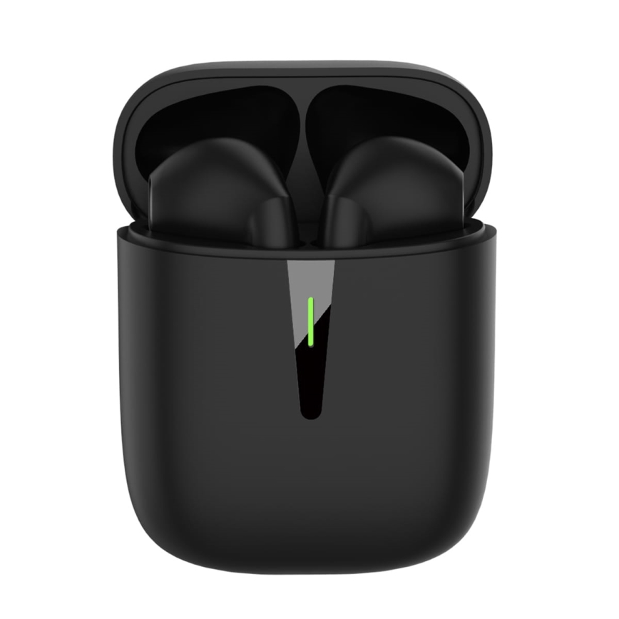 Bezvadu austiņas ar mikrofonu melna 200 mAh + 2x  30 mAh