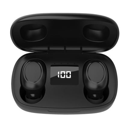 Bezvadu austiņas MIST Bluetooth V5.0 + uzlādes stacija melna