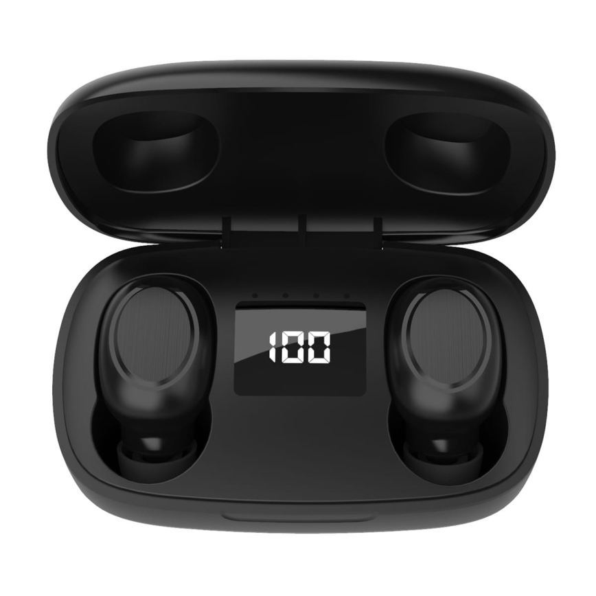 Bezvadu austiņas MIST Bluetooth V5.0 + uzlādes stacija melna