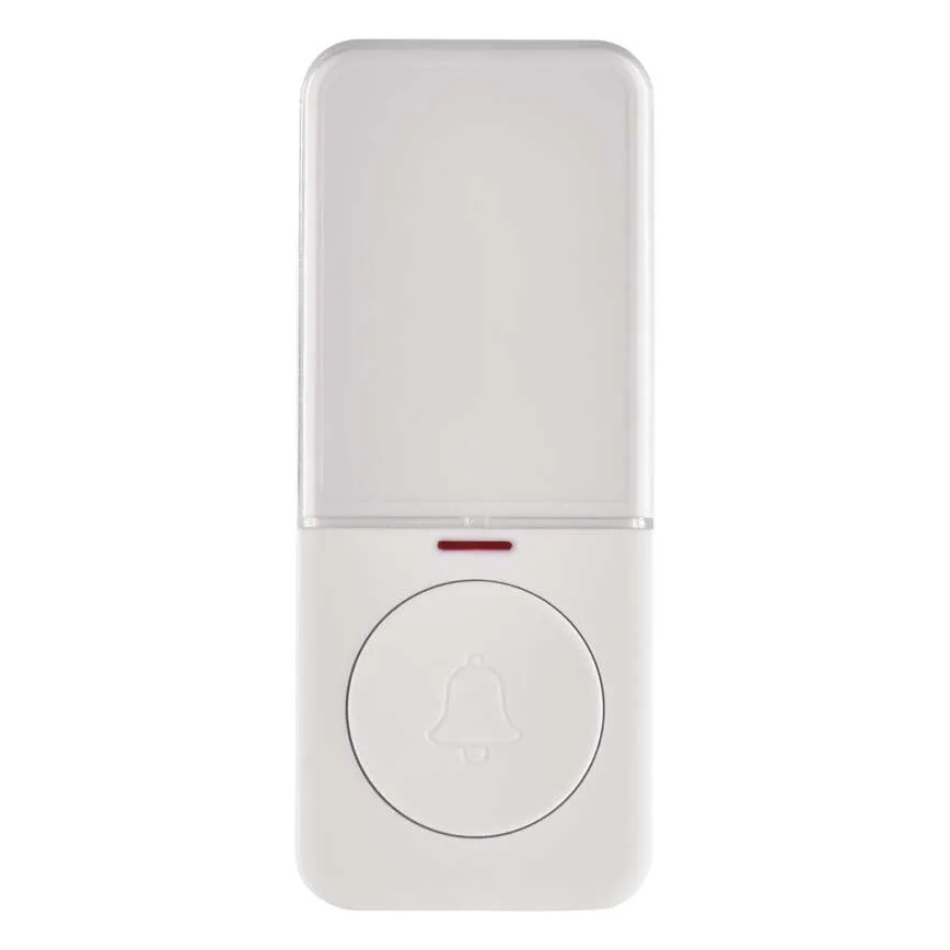 Bezvadu durvju zvana poga, 1xCR2032, balta