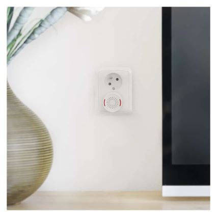 Bezvadu durvju zvans kontaktligzdai 230V + 1xCR2032 balts