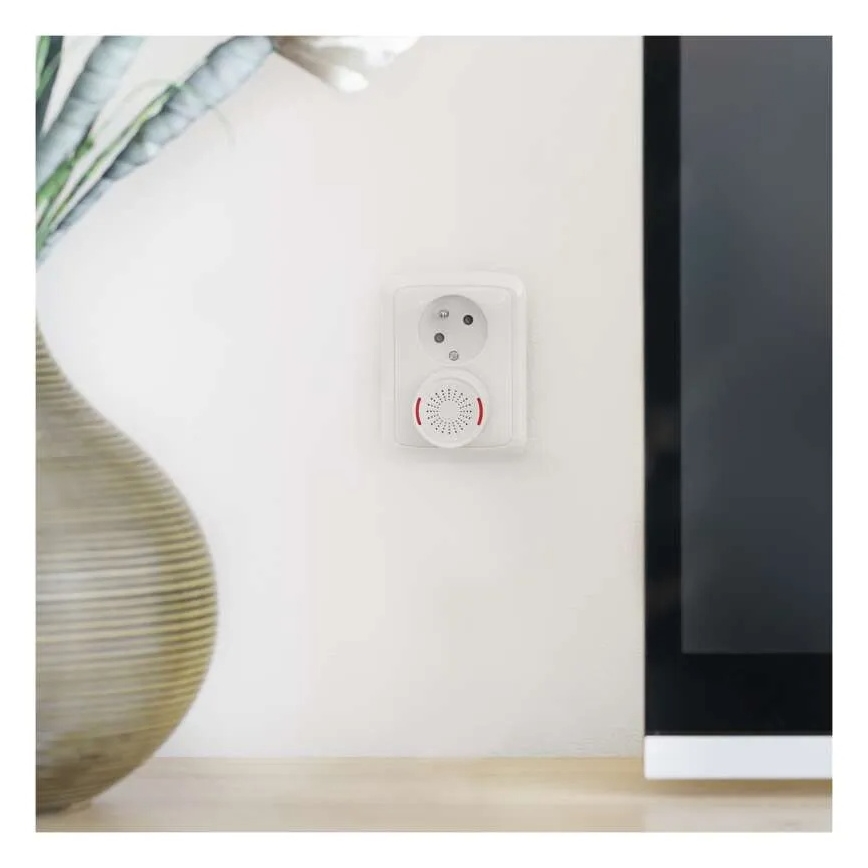 Bezvadu durvju zvans kontaktligzdai 230V + 1xCR2032 balts