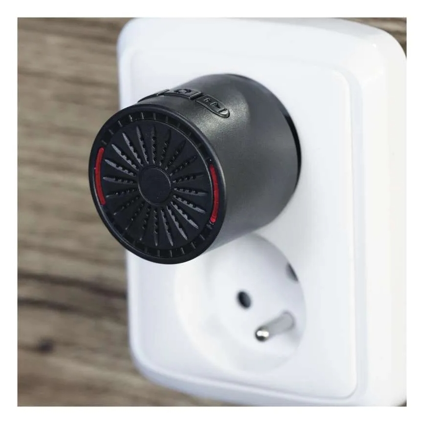 Bezvadu durvju zvans kontaktligzdai 230V + 1xCR2032, melns