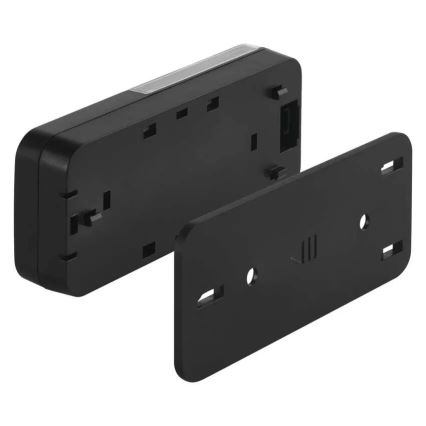 Bezvadu durvju zvans kontaktligzdai 230V + 1xCR2032, melns
