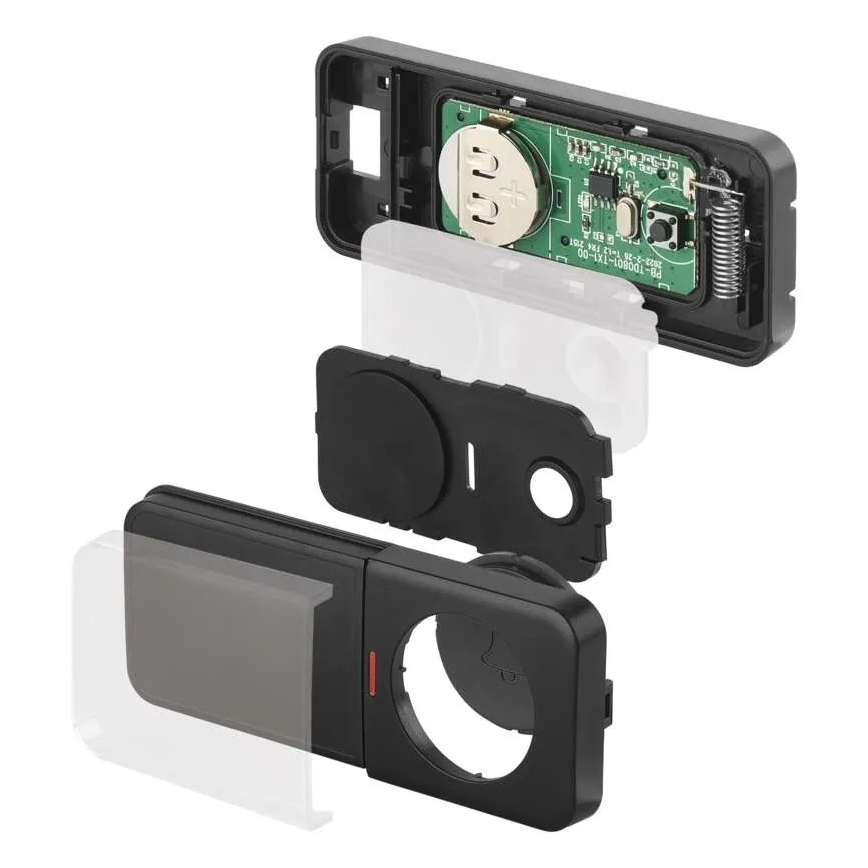 Bezvadu durvju zvans kontaktligzdai 230V + 1xCR2032, melns