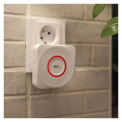 Bezvadu durvju zvans kontaktligzdai GoSmart 230V + 1xCR2032 balts Wi‑Fi
