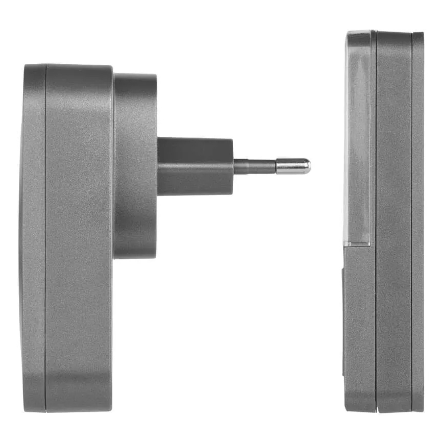 Bezvadu durvju zvans kontaktligzdai GoSmart 230V + 1xCR2032 pelēks Wi-Fi