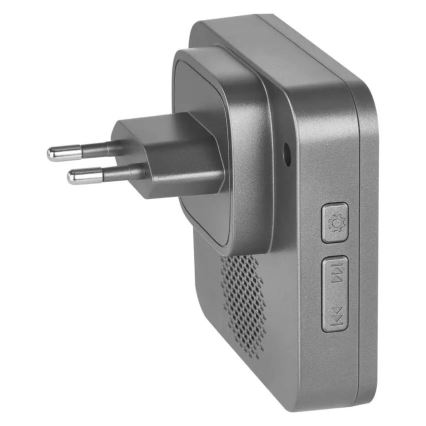 Bezvadu durvju zvans kontaktligzdai GoSmart 230V + 1xCR2032 pelēks Wi-Fi