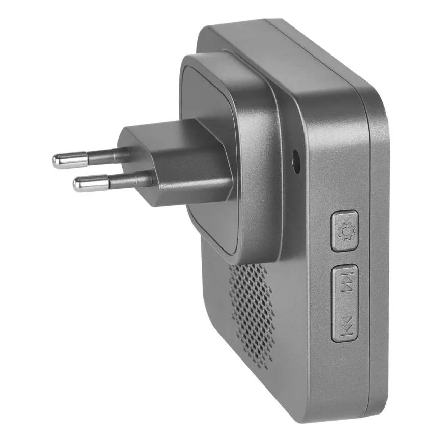 Bezvadu durvju zvans kontaktligzdai GoSmart 230V + 1xCR2032 pelēks Wi-Fi