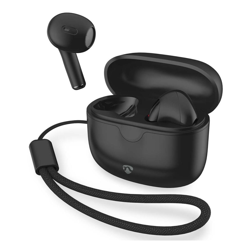 Bezvadu earphones 250 mAh + 2x 30 mAh melna