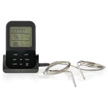 Bezvadu gaļas termometrs ar LCD ekrānu un taimeri 0-250 °C