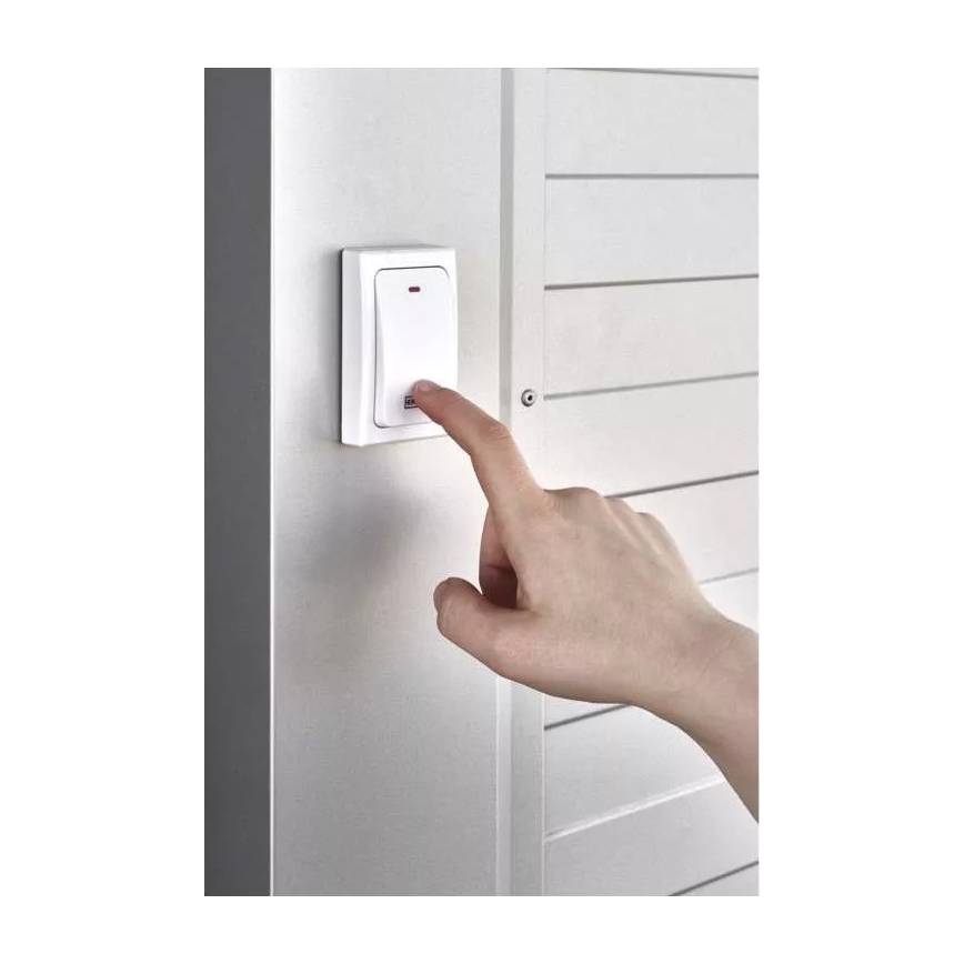 Bezvadu kontaktligzda durvju zvans 230V IP44 balts