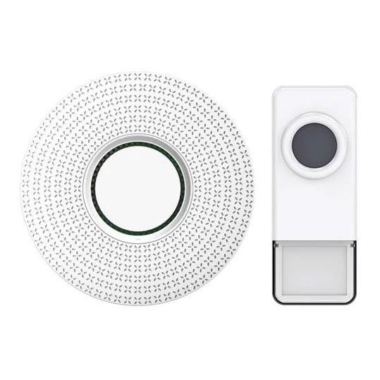 Bezvadu kontaktligzdas durvju zvans 230V/1xA23 IP55 balta