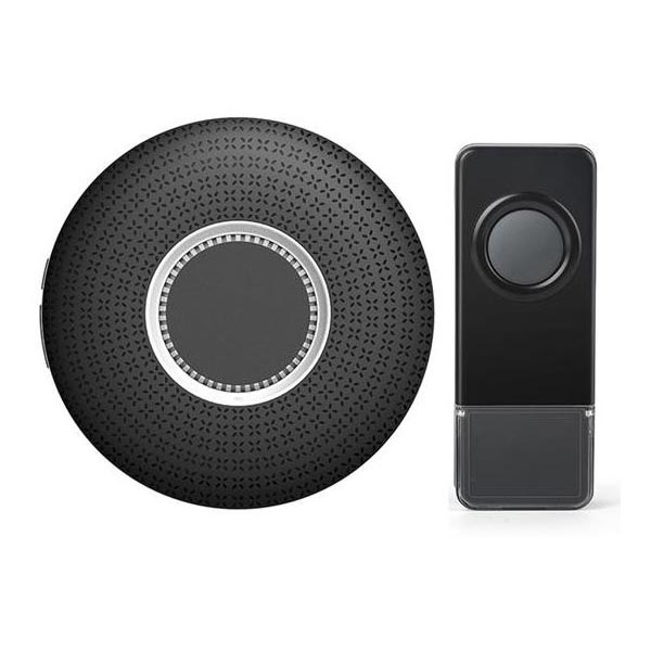 Bezvadu kontaktligzdas durvju zvans 230V/1xA23 IP55 melna