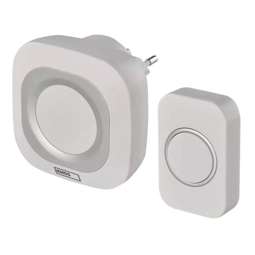 Bezvadu kontaktligzdas durvju zvans 230V + 1xCR2032 IP44 balta