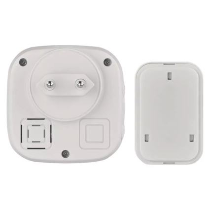 Bezvadu kontaktligzdas durvju zvans 230V + 1xCR2032 IP44 balta
