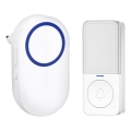 Bezvadu kontaktligzdas durvju zvans 230V/1xCR2032 IP56 balta