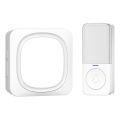 Bezvadu kontaktligzdas durvju zvans ar LED apgaismojumu 230V/1xCR2032 IP56 balta