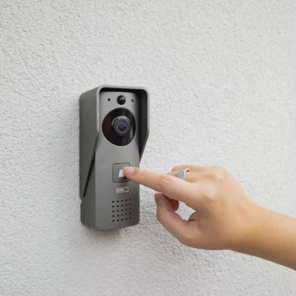 Bezvadu video durvju zvans ar kustību sensoru GoSmart 12V 3xAA IP44 Wi-Fi Tuya