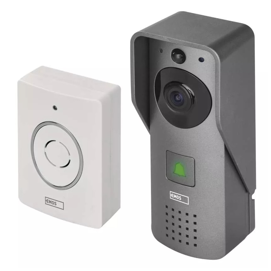 Bezvadu video durvju zvans ar kustību sensoru GoSmart 12V 3xAA IP44 Wi-Fi Tuya