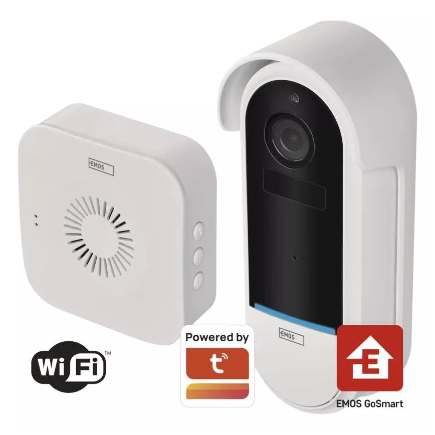 Bezvadu video durvju zvans ar kustību sensoru GoSmart 5V 3xAA IP65 Wi-Fi Tuya