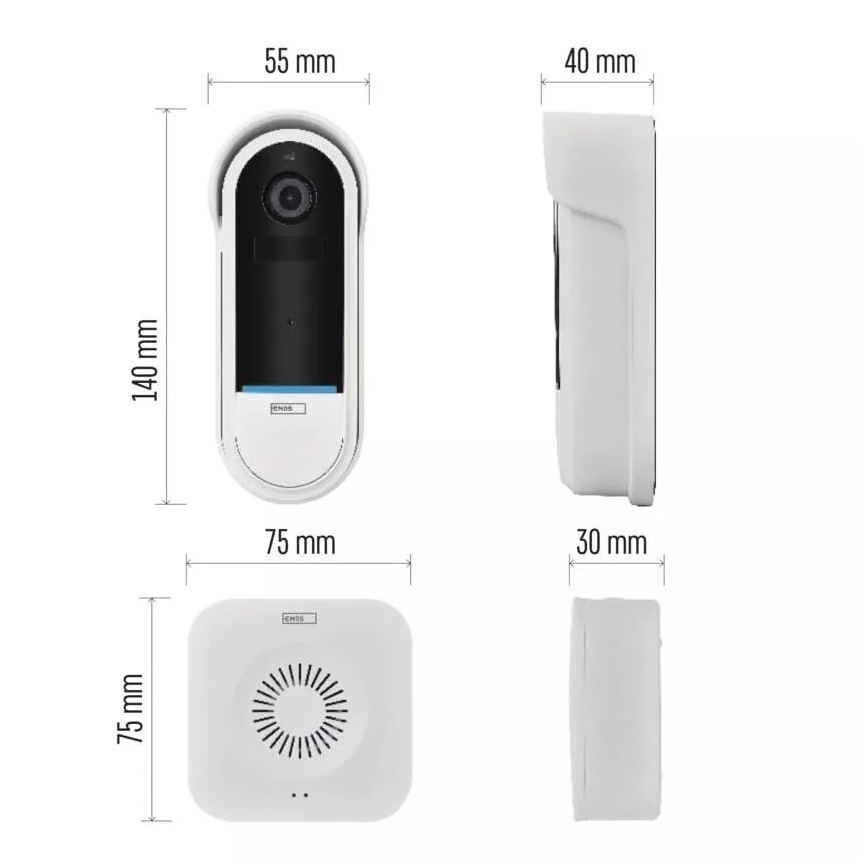 Bezvadu video durvju zvans ar kustību sensoru GoSmart 5V 3xAA IP65 Wi-Fi Tuya