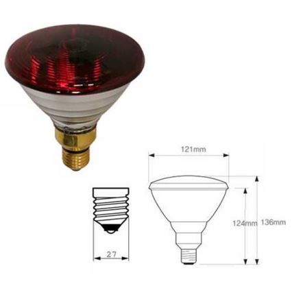 Biezsienu infrasarkanā spuldze PHILIPS PAR38 E27/150W/230V