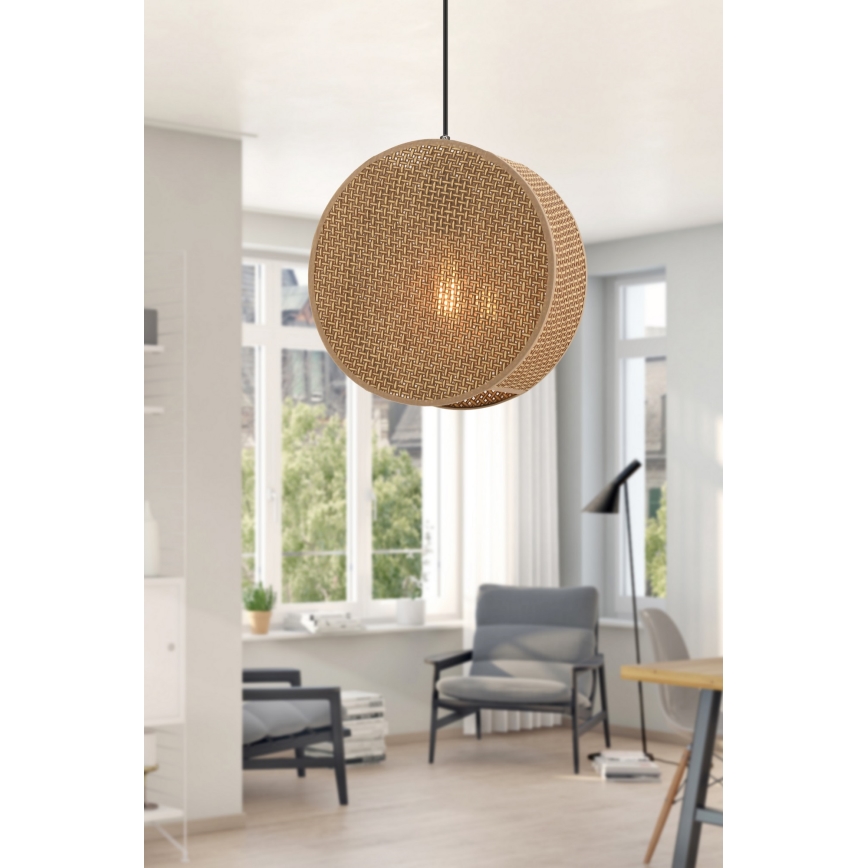 BIG DRUM pakaramais lukturis uz vada 1xE27/60W/230V brūns