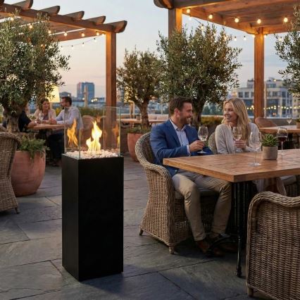 BIO biokamīns ALICANTE 26,5x80,5 cm 2kW melns + aizsargvāks