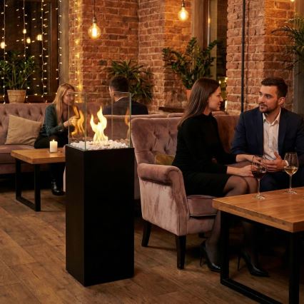 BIO biokamīns ALICANTE 26,5x80,5 cm 2kW melns + aizsargvāks