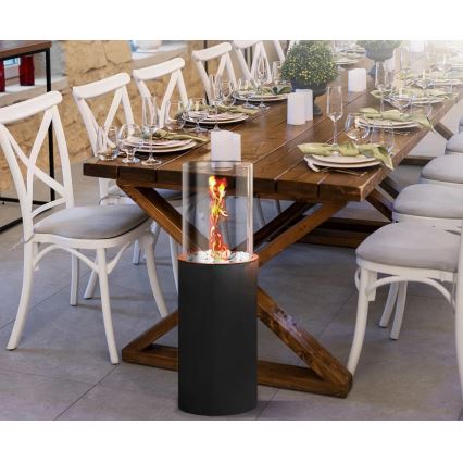 Bio kamīns ROMA 26,5x80,5 cm 2kW melns + aizsargpārsegs
