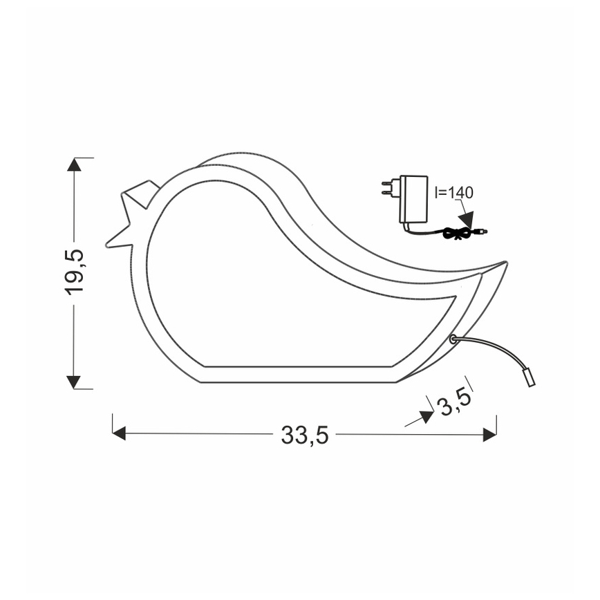BIRD LED bērnu galda lampa, 12W, 230V, zila