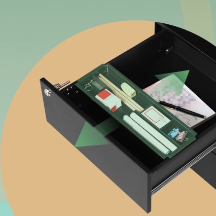 Biroja atvilktņu bloks SECURIO, melns