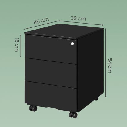 Biroja atvilktņu bloks SECURIO, melns