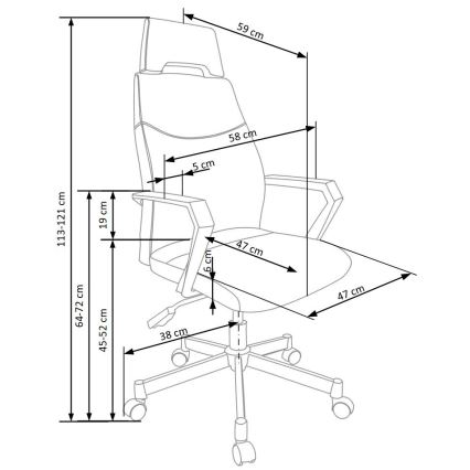 Biroja krēsls ELUN melns/pelēks