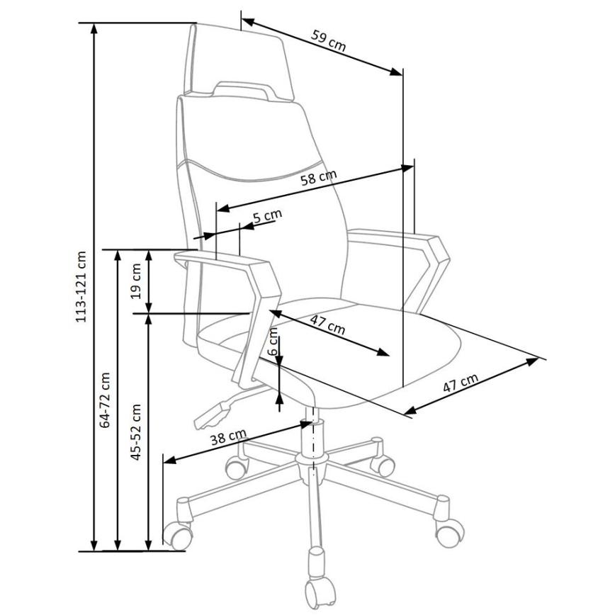 Biroja krēsls ELUN melns/pelēks