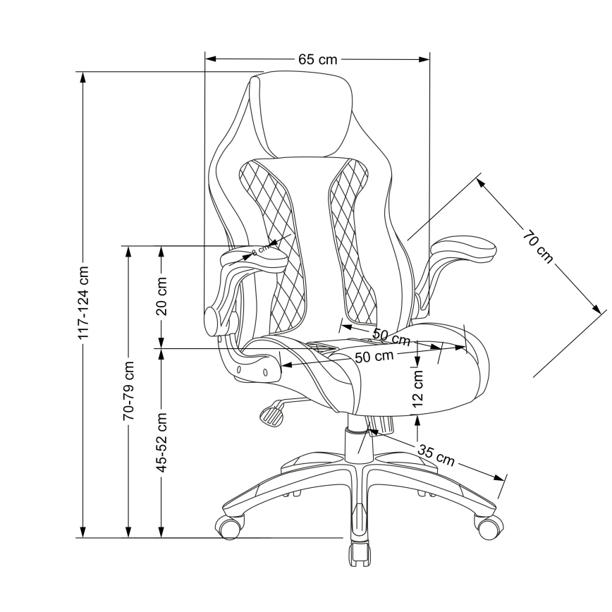 Biroja krēsls HAME melns/pelēks