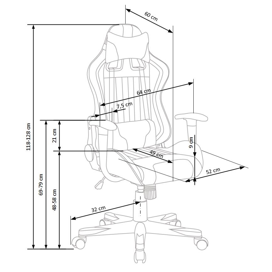 Biroja krēsls KODA gaiši pelēks/gaiši zils