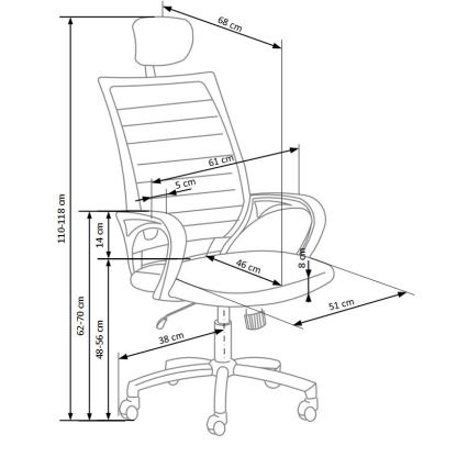Biroja krēsls MIRI melns/balts