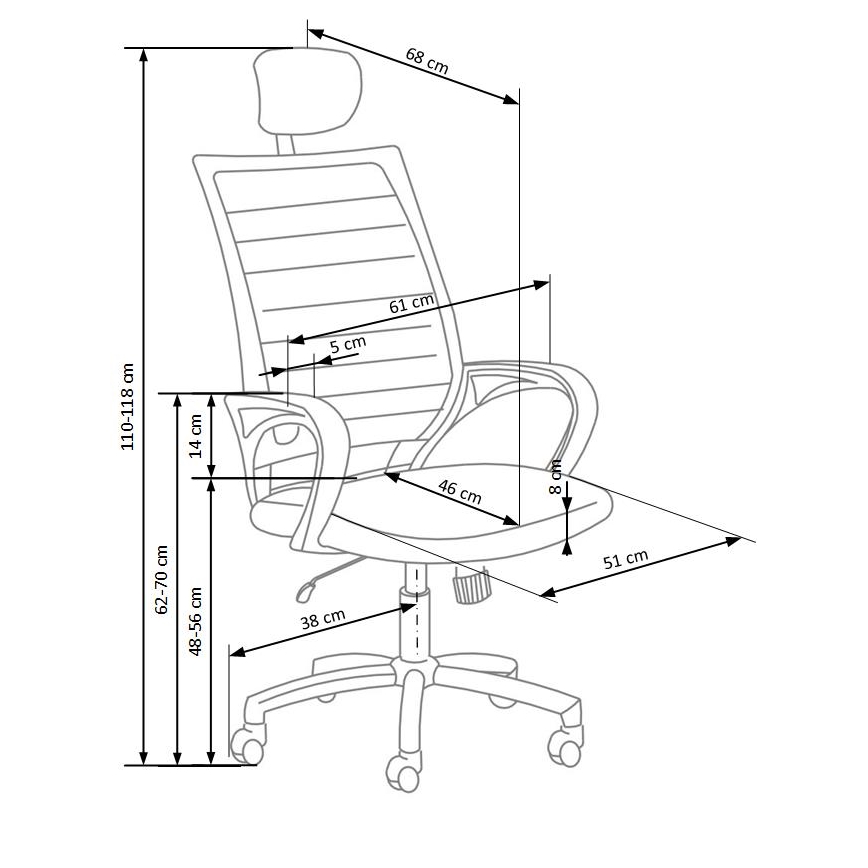 Biroja krēsls MIRI melns/balts