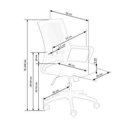 Biroja krēsls TONA, melns