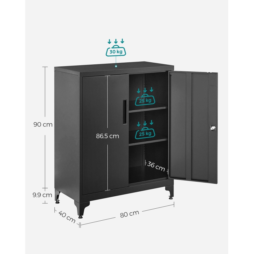 Biroja skapis KAZE 80x40 cm melns