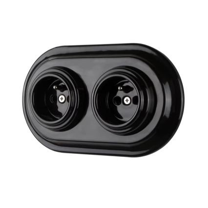 Bohemia-Design - Dubultais retro porcelāna rāmis, melns