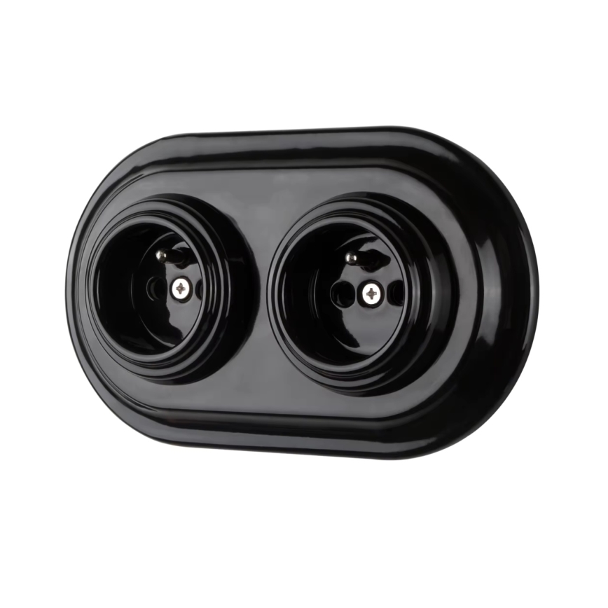 Bohemia-Design - Dubultais retro porcelāna rāmis, melns