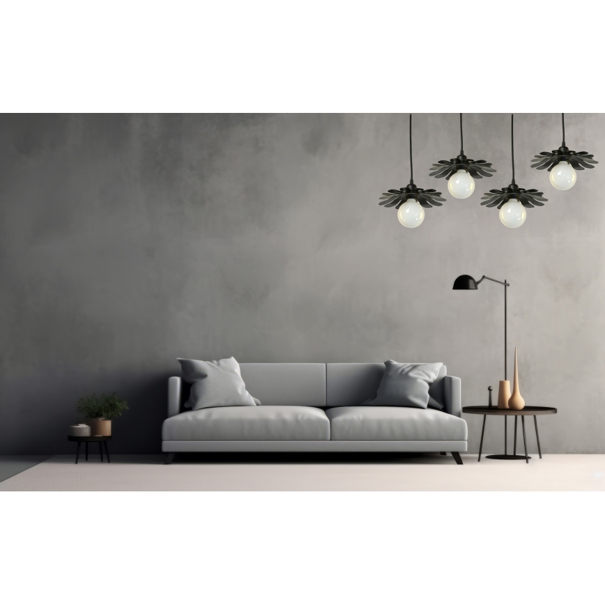 Bohemia-Design - Karājoša lustra ar kabeli 1xE27/60W/230V, melna