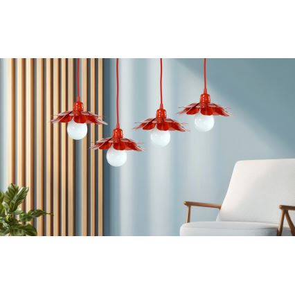 Bohemia-Design - Lustra ar vadu 1xE27/60W/230V sarkana