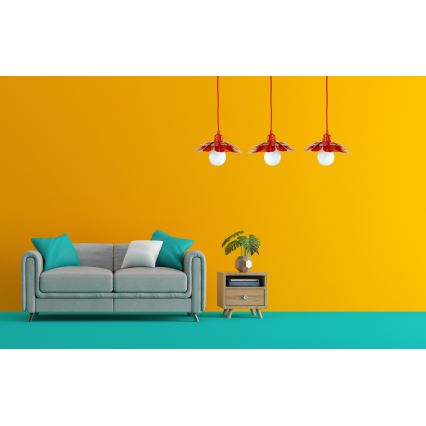 Bohemia-Design - Lustra ar vadu 1xE27/60W/230V sarkana