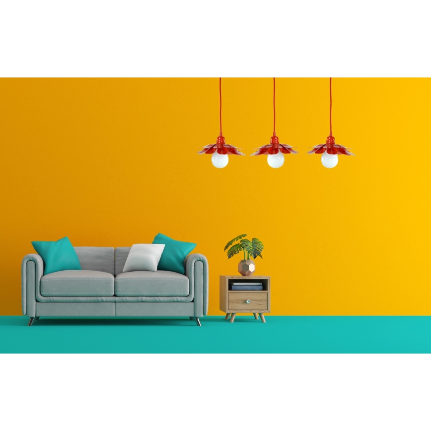 Bohemia-Design - Lustra ar vadu 1xE27/60W/230V sarkana