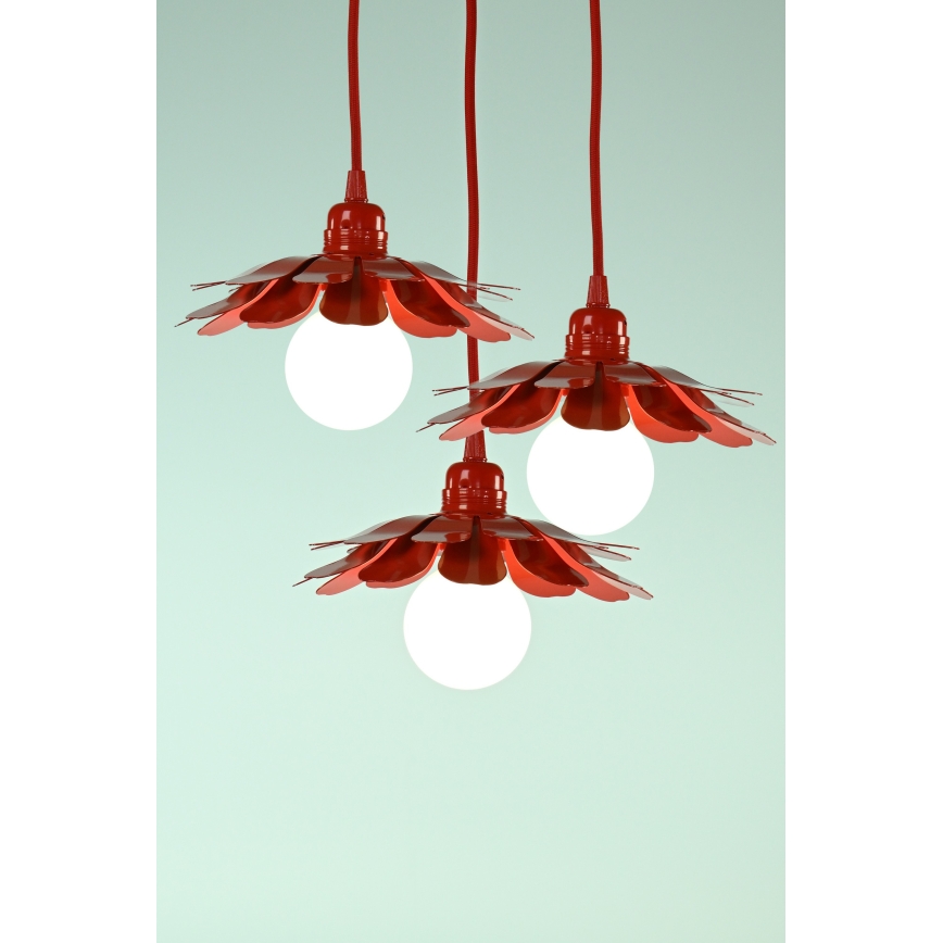 Bohemia-Design - Lustra ar vadu 1xE27/60W/230V sarkana